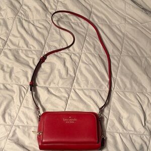 kate spade red saffiano crossbody camera bag